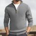 Men's Clothing Men's Zip-Up Turtleneck Sweater - Textured Knit Slim Fit Pullover (4 Colors, M-XXL) Fashion Trends_viptrois.com