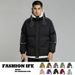Color Block Windproof Hooded Padded Coat - Thickened Warm Loose Fit Parka For Outdoor Sports & Casual Streetwear_viptrois.com