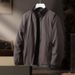 Men's Clothing Stand Collar Jacket Fashion Trendy Nylon Stand Collar Jacket With Zipper Pockets, Stylish Casual Outerwear For Teens And Young Adults_viptrois.com