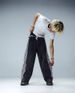 Men's Clothing Retro Striped Stitching Embroidered Jeans Men's Street Casual Loose Straight Wide Leg Mopping Long Pants_viptrois.com