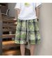 Men's Style Casual Tie Dye Plaid Shorts Summer Thin Loose Sports Capri Pants Trendy Fashionable Beach Wear_viptrois.com