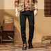 Black Casual Pants Men's Small Foot Stretch Jeans Fashionable Cycling Trousers_viptrois.com