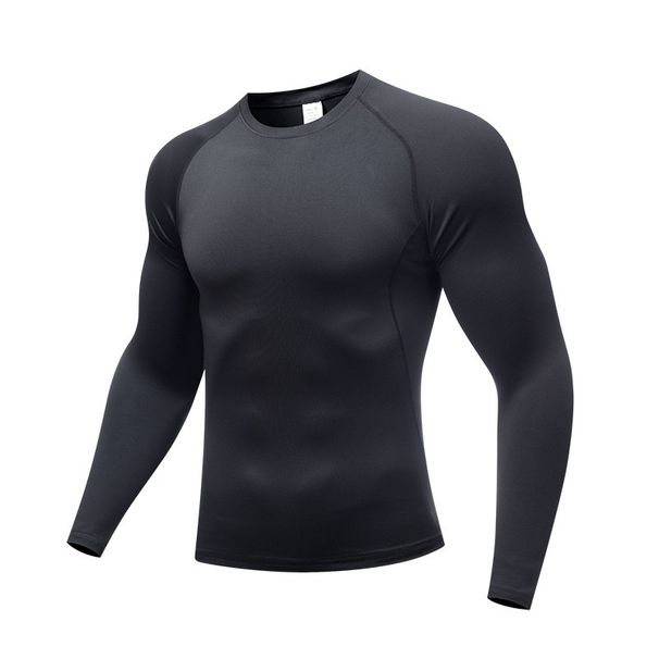Loom Men's Stretch Tight-Fitting Running Fitness Training Base Layer Long Sleeve Shirt Quick-Dry Breathable Sun Protection_viptrois.com
