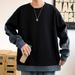 "Streetwear Color-Block Hoodie - Oversized Unisex Pullover With Contrast Collar (M-5XL)"_viptrois.com