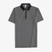 Men's Pinstripe Polo Shirt - Summer Casual Short Sleeve With Lapel & Half Zip Design_viptrois.com