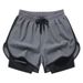 Men's Clothing Casual Sports Shorts Fitness Running Pants Lined With Two Piece Three Point Basketball Casual Shorts_viptrois.com