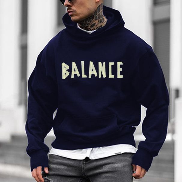 Men's Clothing 24 Years Of Foreign Trade Autumn And Winter Men's Hooded Fashion English Letters Printed Loose Large Size Sweatshirt_viptrois.com