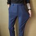 Summer Thin Men's Slim Fit Dress Pants High Elasticity Comfortable Ice Silk Korean Style Fashionable Business Trousers_viptrois.com