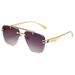 Women's Frameless Sunglasses - UV400 Protection & Stylish Driving Shades (Trendy High-End Design)_viptrois.com