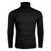 Men's Ribbed High-Neck Sweater – European Fit Thermal Knit With Anti-Pilling Finish (Breathable Polyester Blend, M-3XL, Minimalist Striped Design)_viptrois.com