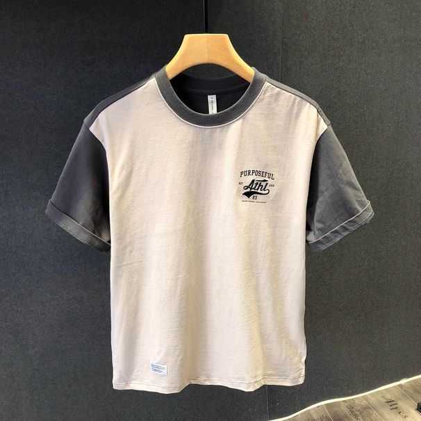 2025 Men's Summer New Fashion Short-sleeved T-shirt Loose Casual Versatile Round Neck Half-sleeved Trendy Handsome Top_viptrois.com