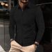 Loom 2024 European And American Cross-Border Men's Autumn New Waffle Solid Color Zipper Pocket Long Sleeve Jacket Coat Top_viptrois.com