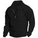 Men’s Fleece-Lined Stand Collar Half-Zip Sweatshirt – Winter Thermal Long Sleeve Pullover (S-XXXL)_viptrois.com