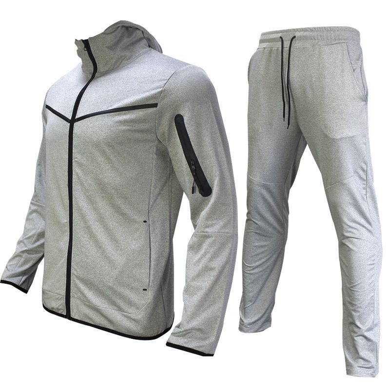 Men's Autumn Casual Wear European Goods Hooded Zipper Sweater Sports Set Men_viptrois.com