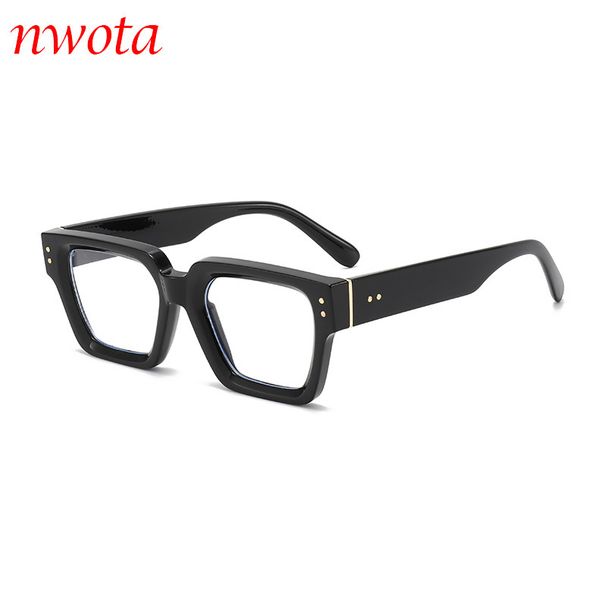 Thick Frame Anti Blue Light Flat Glasses Trendy Personality Large Frame Reading Anti Fatigue Glasses_viptrois.com