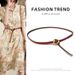 Real Cowhide Belt Women's Slim Waist Belt Decoration With Dress Slim Belt Small Fragrant Style Waist Chain Retro Belt_viptrois.com