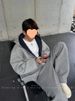 Small Niche Double Zipper Short Hooded Cardigan Sweatshirt Men's Spring And Autumn New Loose Trendy Casual Jacket_viptrois.com