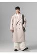 Autumn And Winter New Men's Long Loose Woolen Coat British Lapel Solid Color Trench Coat_viptrois.com
