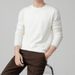 Loose Solid Color Pullover Long Sleeved Sweater Men's Base Shirt Round Neck Inner Knit Sweater_viptrois.com