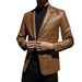 Leather Jacket For Business Men, Casual, Black/Khaki, Men's Fashion, Costume Neck Coats, Large Size, High Adjusted, New Collection 2025_viptrois.com