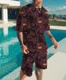 Men's Clothing 3D Printing Simple Halloween Printing Creative Casual Loose T-shirt Shorts Men's Suit_viptrois.com