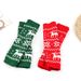 Unisex Warm half-finger gloves knitted acrylic deer cuff for Christmas Day medium length men and women_viptrois.com