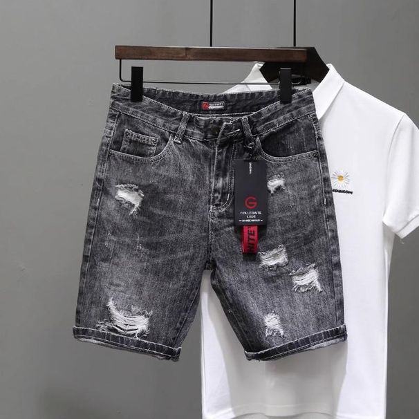 Men's Clothing Denim Shorts Men's Summer Mid Length Pants American Loose Pants Casual Shorts Price Control_viptrois.com