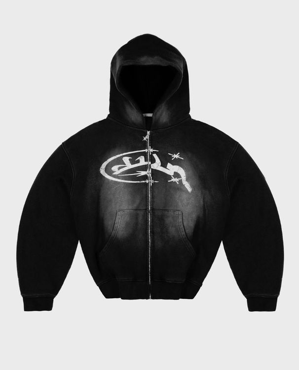 Zipper Sweater Ruffian Handsome Internet Celebrity Hooded Cardigan Small Bell Letter New Printed Top_viptrois.com