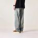 Men's Light Color Ripped Jeans Loose Straight Leg Mid Waist Cotton Wide Leg Pants Retro American High Street Trendy Brand_viptrois.com