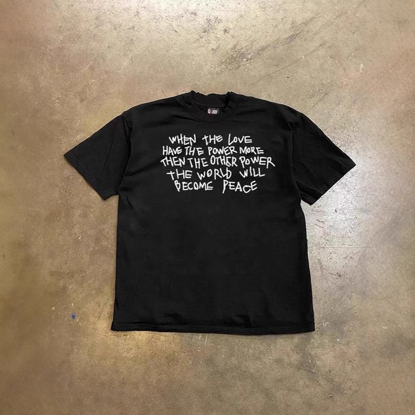 Heavyweight Pure Cotton Oversized T-Shirt For Men And Women Loose Short-Sleeved Couple Tops With Niche Letter Print 250g_viptrois.com