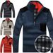 Pure Cross-Border Dropshipping Autumn Winter Fleece-Lined Thickened Men's Youth Pullover Plus Size Stand Collar Half-Zip_viptrois.com