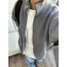 Cleanfit Zip-Up Cardigan For Men - Stand Collar, Oversized Knit Sweater, Vintage-Inspired Loose Fit, Light Grey/Black/Dark Grey, Sizes M-3XL"_viptrois.com