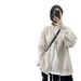 Autumn Loose Solid Color Knitted Zipper Cardigan Jacket Stand Up Collar Versatile Casual Sweater_viptrois.com