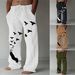 Men's Clothing New Printed Bird Drawstring Casual Pocket Hip Hop Men's Trousers_viptrois.com