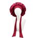 Elastic streamer satin round hat solid color women's long hair nightcap makeup hat knotted beauty perm hat_viptrois.com