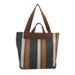 Women's Shoulder Bags Commuter Large-capacity Women's Bag, Fashionable Contrasting Color Striped Simple Tote Bag, Hand Bag And Shoulder Bag_viptrois.com
