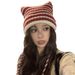 Little Devil Striped Ball Knitted Woolen For Women In Autumn Winter, Cute And Funny Cat Ears, Pullover Hat_viptrois.com