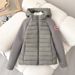 Men's Clothing Hooded Down Cotton Coat, Seasonal Patchwork, Petite Warm Cotton Coat, Arm Patch, US Map Style Women's Outerwear_viptrois.com