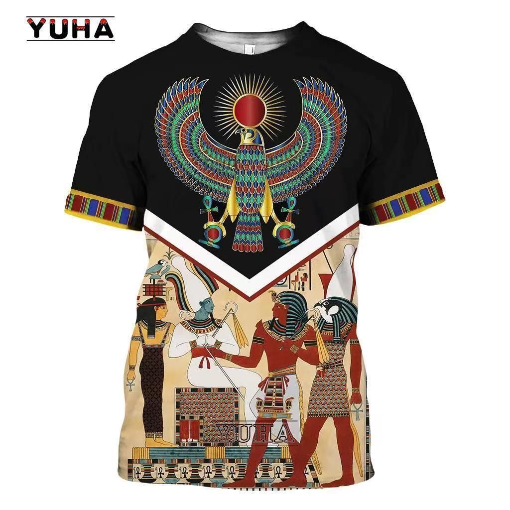 Men's Clothing Personality Abstract Pattern Digital Printing Short Sleeve Half Sleeve Creative T Shirt Clothes_viptrois.com