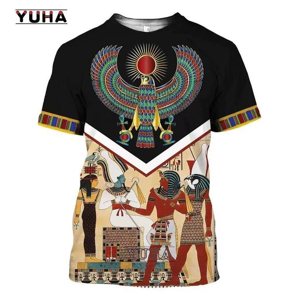 Men's Clothing Personality Abstract Pattern Digital Printing Short Sleeve Half Sleeve Creative T Shirt Clothes_viptrois.com