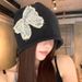 Small Niche Design With Bow Embroidery Black Pile For Women In Spring Summer, Showing Off Their Face, Small Streets, Big_viptrois.com