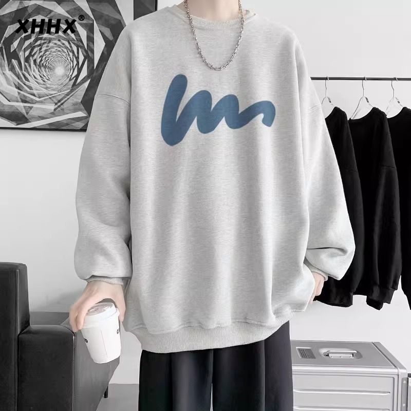 Youth Autumn Trend Loose Top Student Long Sleeved Round Neck Hoodie High-end_viptrois.com