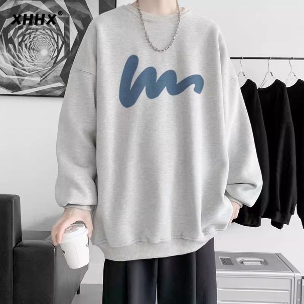 Youth Autumn Trend Loose Top Student Long Sleeved Round Neck Hoodie High-end_viptrois.com