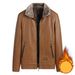 Men's leather jacket Men's leather jacket with fleece thermal leather_viptrois.com