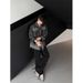 Oversized Striped Shirt Men's Long Sleeve Casual Shirt Jacket - Comfortable Loose Fit Fashion Top For Teen Boys (M-3XL, Black)_viptrois.com