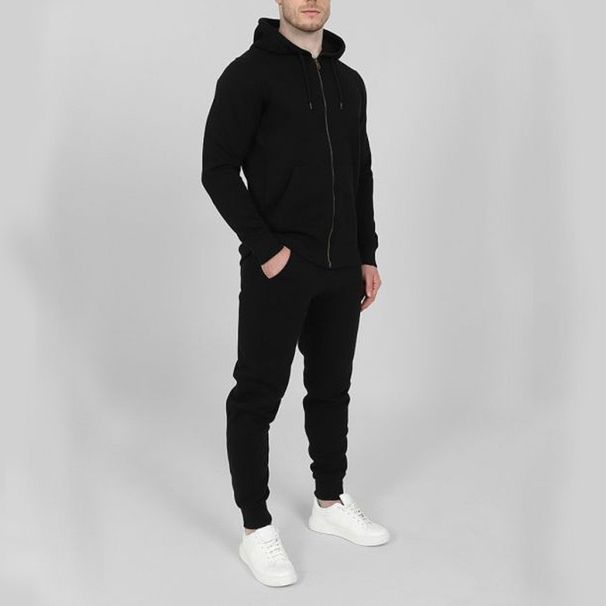 2026 Fashion Tracksuits Youth/Men Zipper Hooded Sweatshirts + Elastic Waist Sweatpants Flocking Two-Piece Casual Sport Suits_viptrois.com
