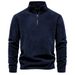 2027 Fashion Top Youth/Men Polyester Pure Color Stand Collar Half Zipper Long Sleeve Fleece Sweatshirts_viptrois.com