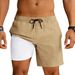 Men's Summer Sports Jogging Shorts Quick Drying Double Layer Fitness Casual Drawstring Style_viptrois.com