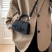 Solid Color Fashion Versatile Textured Handheld Small Square Bag Simple Design Daily Shoulder Crossbody_viptrois.com