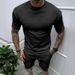 Men's Clothing Summer Solid Color Shorts Short Sleeved Round Neck T Shirt Sports Casual Suit Two Piece Set_viptrois.com